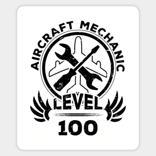 Level 100 Aircraft Mechanic Airplane Engineer Gift Sticker